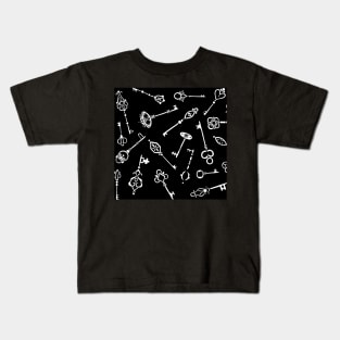 Skeleton Keys Black and White Palette Kids T-Shirt